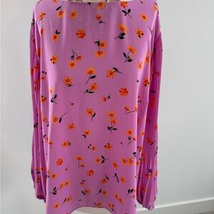 Ann Taylor Floral Blouse in Pink and Orange